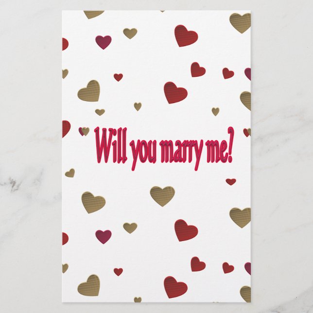 Will you marry me? stationery (Front)
