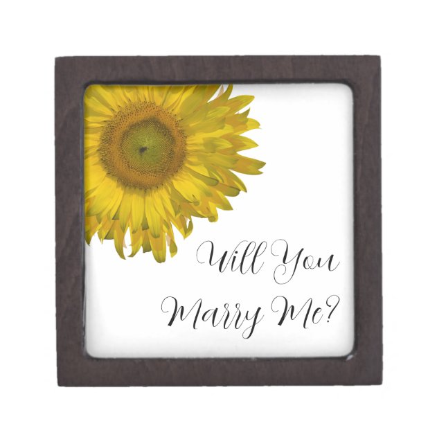 Will You Marry Me Sunflower Engagement Ring Box (Front)