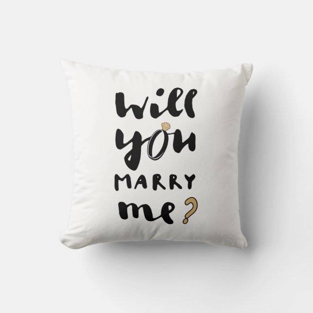 Will you marry me throw pillow (Front)
