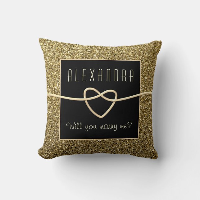 Will You Marry Me Throw Pillow (Front)