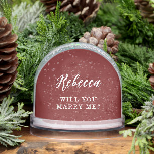 Will You Marry Me Wedding Proposal Photo Snowglobe