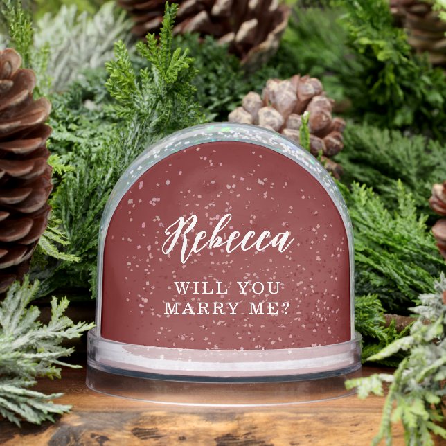 Will You Marry Me Wedding Proposal Photo Snowglobe (Winter)