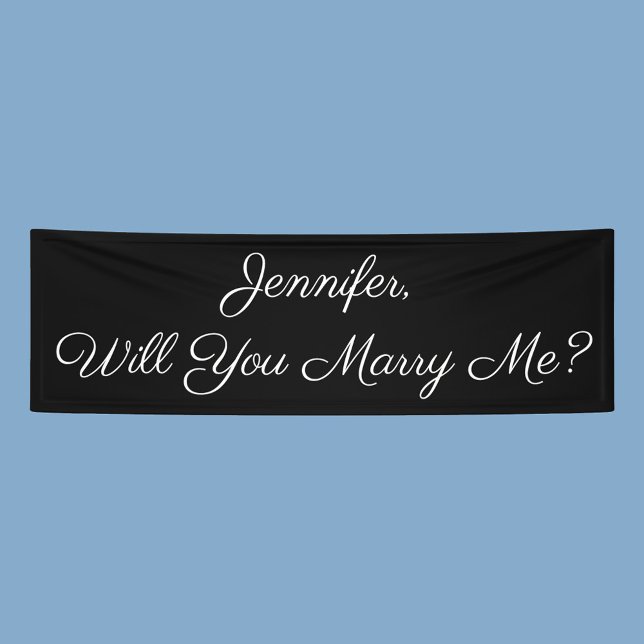 Will You Marry Me? White Text on Black Banner (Creator Uploaded)