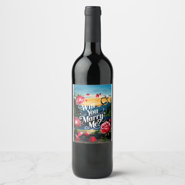 Will you marry me wine label (Front)