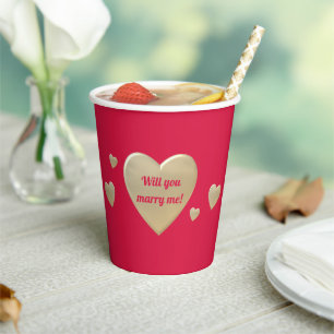 will you merry me,personalized paper cups