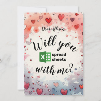 Will you spread sheets with me Valentine's Day Holiday Card