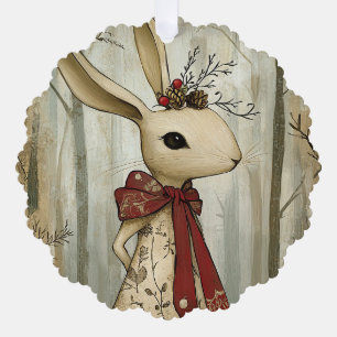 Willa the Rabbit   Woodland Whimsy  Ornament Card