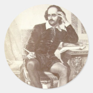 Willaim Shakespeare Classic Round Sticker