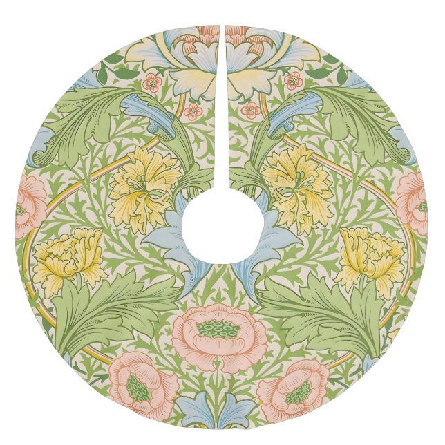Willam Morris Myrtle Garden Floral Classic Brushed Polyester Tree Skirt (Front)
