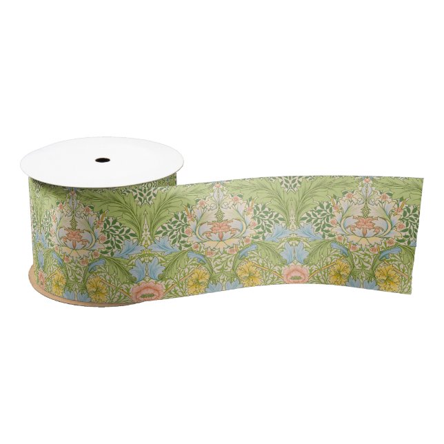 Willam Morris Myrtle Garden Floral Classic Satin Ribbon (Spool)