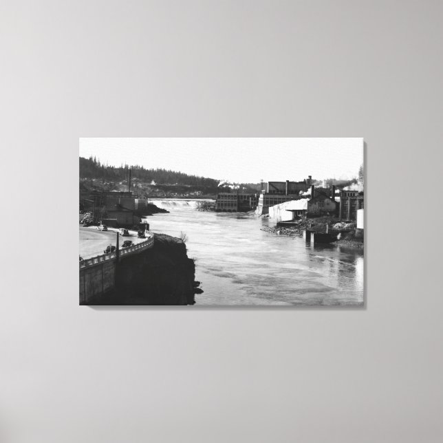 Willamette Falls and Paper Mills Oregon City Canvas Print (Front)