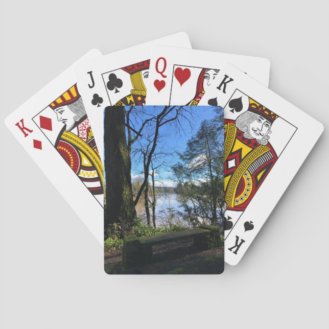 Willamette River from Champoeg State Park, Oregon Playing Cards (Back)
