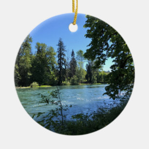 Willamette River, OR Ceramic Ornament