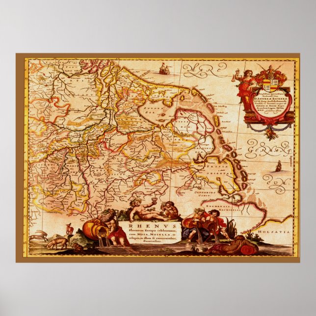 Willem Blaeu Old Rhineland Germanic Map Series Poster (Front)
