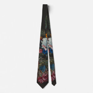 Willem van Aelst Dutch Golden Age Dark Floral Art Tie