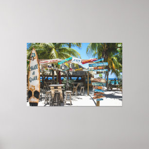Willemstad Beach Chill & Grill Beach Bar Cafe Canvas Print