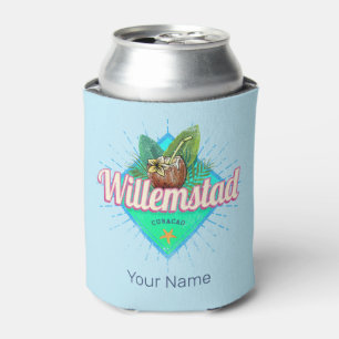 Willemstad Curacao Vacation Vintage Caribbean Can Cooler