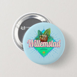 Willemstad Curacao Vacation Vintage Caribbean Lugg 2 Inch Round Button