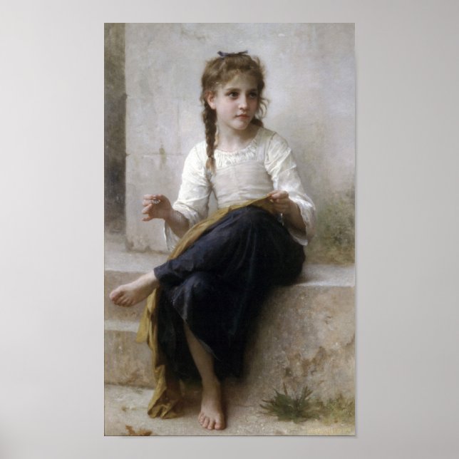 William-Adolphe Bouguereau-Sewing Poster (Front)