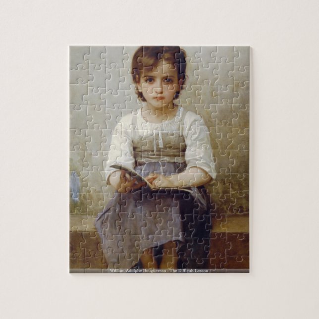 William-Adolphe Bouguereau - The Difficult Lesson Jigsaw Puzzle (Vertical)