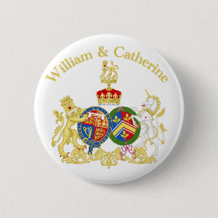 William and Catherine Coat of Arms 2 Inch Round Button