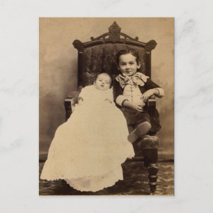 William & baby LAHR, circa 1880 Postcard