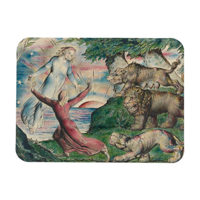 William Blake -Dante Running from the three Beasts Magnet (Horizontal)