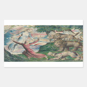 William Blake -Dante Running from the three Beasts Sticker
