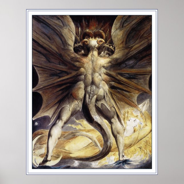 William Blake : Great Red Dragon - Poster Imprimer (Devant)