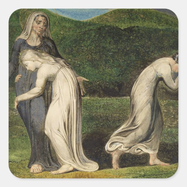 William Blake | Naomi entreating Ruth and Orpah to Square Sticker (Front)