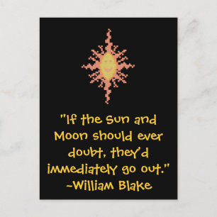 William Blake Sun and Moon Quote Postcard