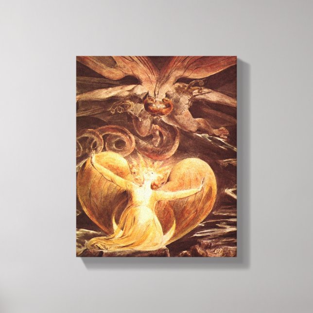 William Blake - The big red dragon and the woman Canvas Print (Front)