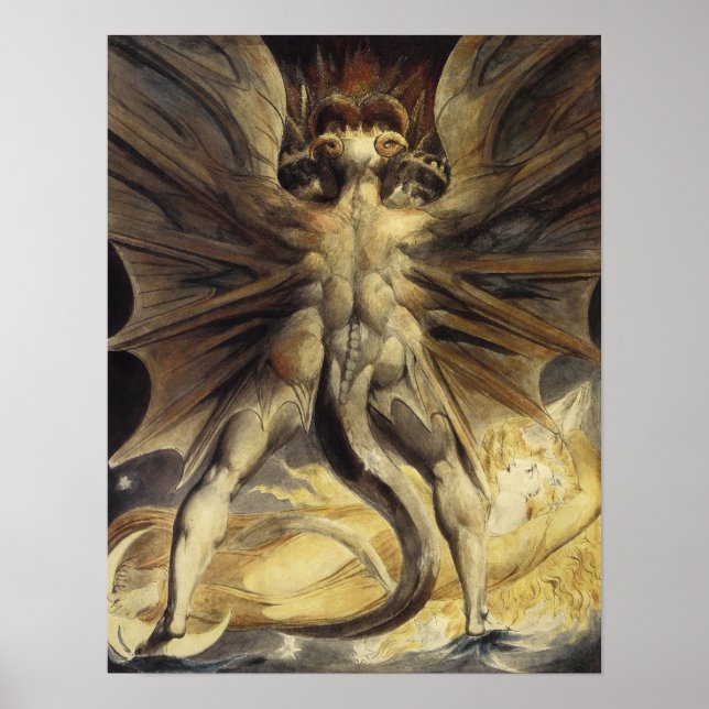 William Blake - The Great Red Dragon and the Woman Poster (Front)
