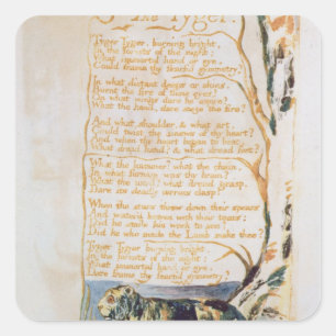 William Blake The Tyger, from Songs of Innocence Square Sticker