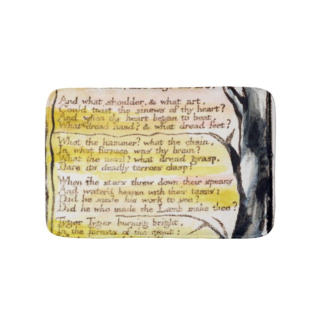 William Blake | 'The Tyger', plate 36 (Bentley 42) Bath Mat (Front)