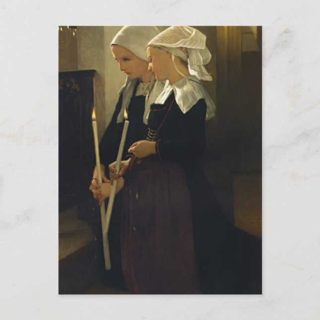 William Bouguereau- Prayer at Sainte Anne d'Auray Postcard (Front)