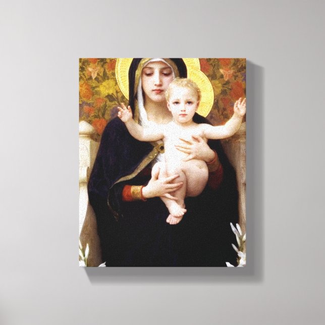 William Bouguereau- The Madonna of the Lilies Canvas Print (Front)