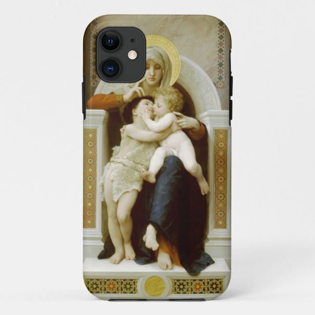 William Bouguereau-The Virgin, Jesus & St John Case-Mate iPhone Case (Back)