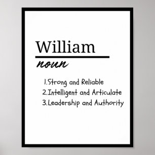 William, Boy Personalized Name Definition  Poster
