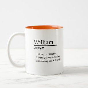 William, Boy Personalized Name Definition Two-Tone Coffee Mug