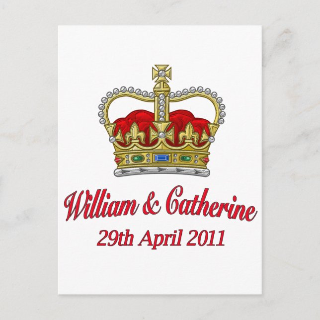 William & Catherine 29th April 2011 Postcard (Front)