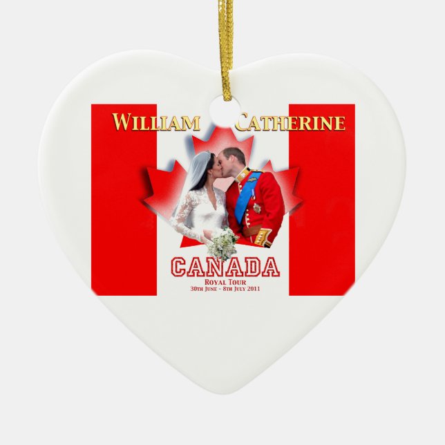 William & Catherine Canada Royal Tour Commemoratio Ceramic Ornament (Front)