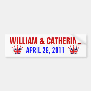 William & Catherine Royal Wedding Bumper Sticker