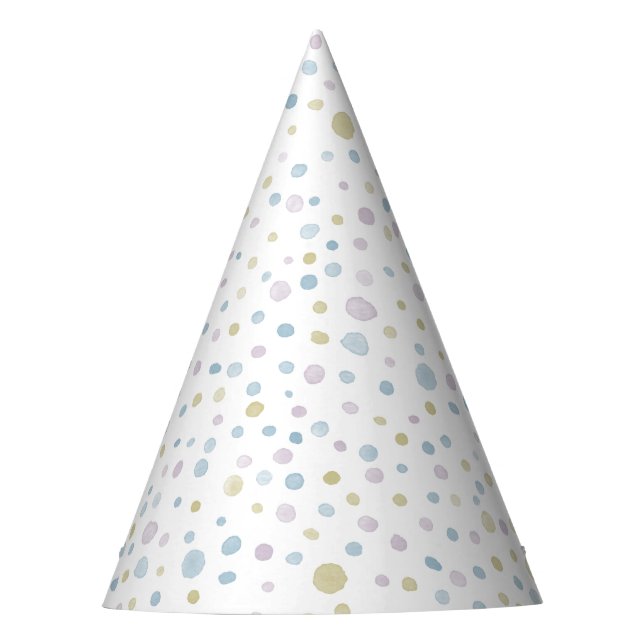 William Confetti Watercolor Dots Party Hat (Front)