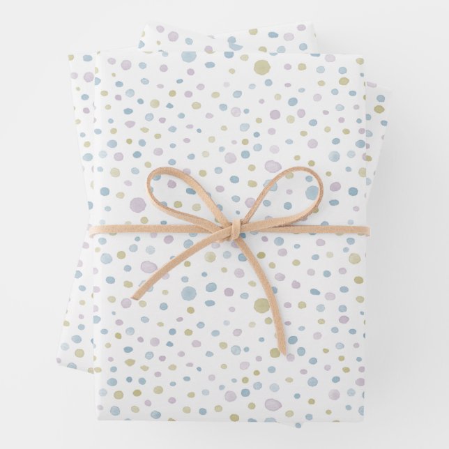 William Confetti Watercolor Dots Wrapping Paper (In situ)