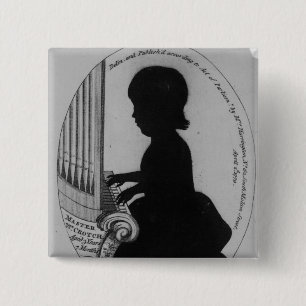 William Crotch Playing the Organ 2 Inch Square Button
