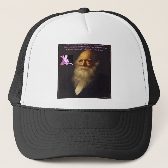 William Cullen Bryant Flower Poem Trucker Hat (Front)