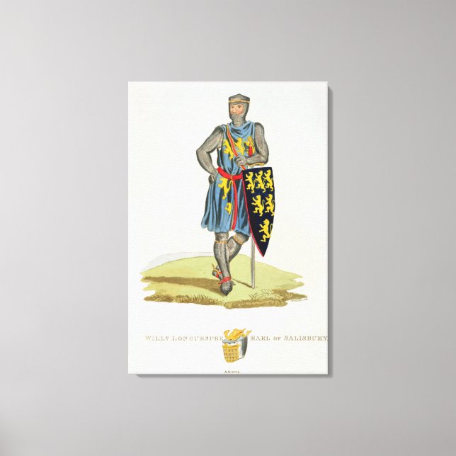 William de Longuespee, 3rd Earl of Salisbury (d.12 Canvas Print (Front)