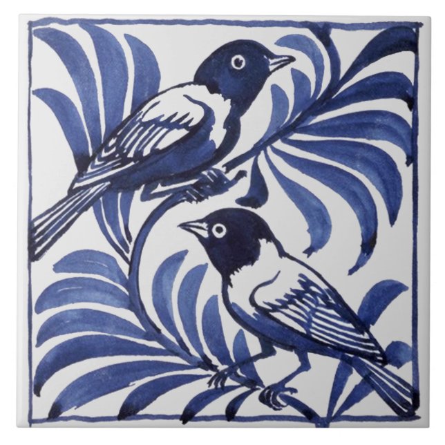 William De Morgan Birds Tile (Front)