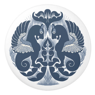 William De Morgan Blue Griffins Ceramic Pull